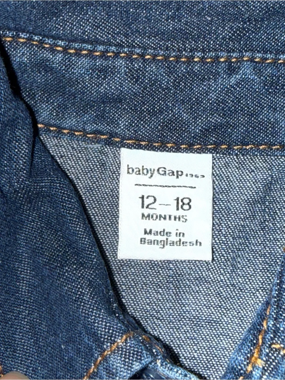 NWT Baby Gap Denim Chambray Button Front Shirt 12-18 Months Long Sleeve Western